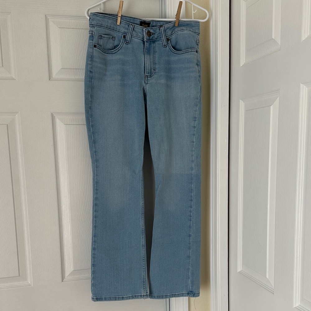 Lee Women's Light Blue Mid-Rise Bootcut Jeans
